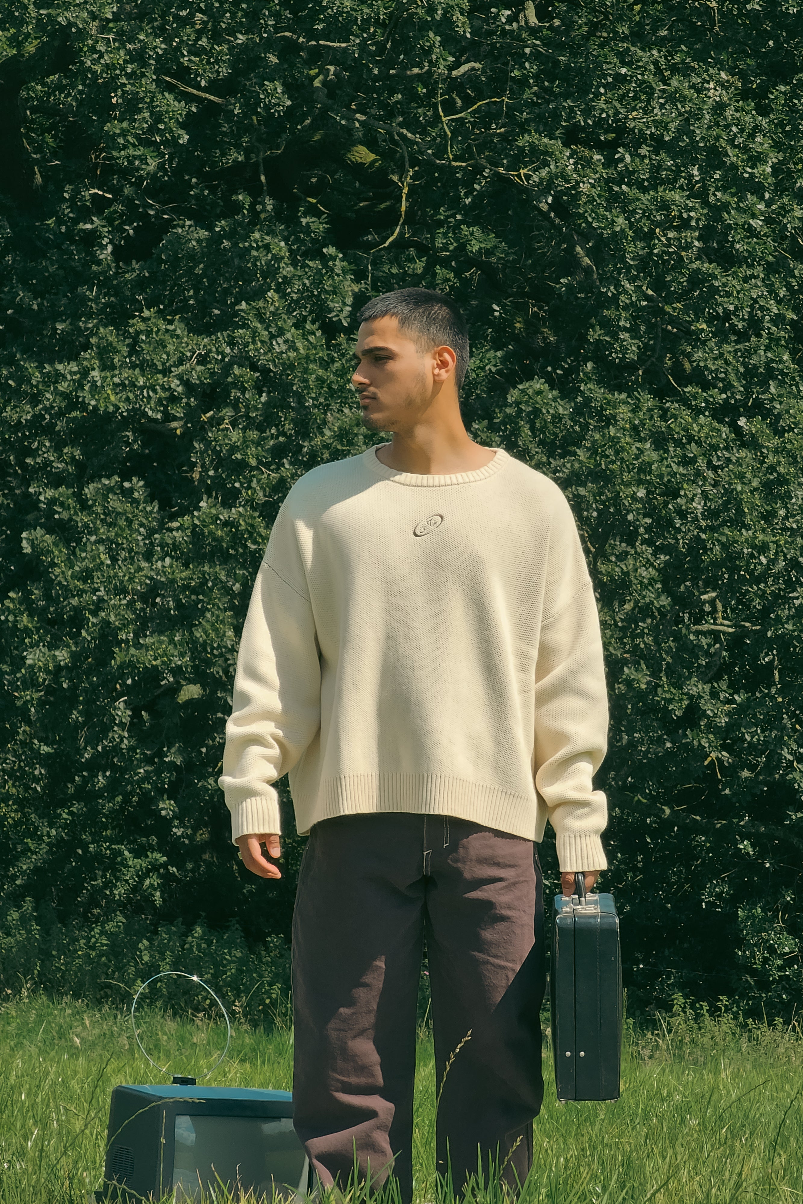 Oversized Khaki Knit Sweater